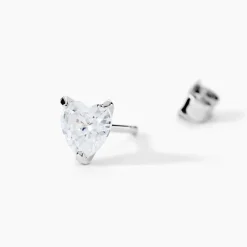 Boucles D'oreilles Puces Argent Blanc Schull Oxydes De Zirconium