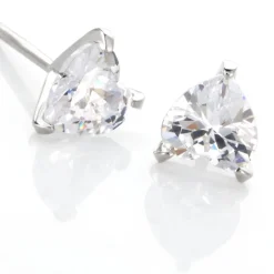 Boucles D'oreilles Puces Argent Blanc Schull Oxydes De Zirconium