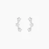Boucles D'oreilles Puces Allegra Argent Blanc Oxyde De Zirconium