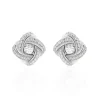 Boucles D'oreilles Puces Anasthase Argent Blanc Oxyde De Zirconium
