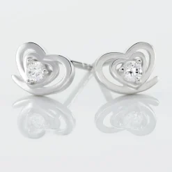 Boucles D'oreilles Puces Alou Argent Blanc Oxyde De Zirconium