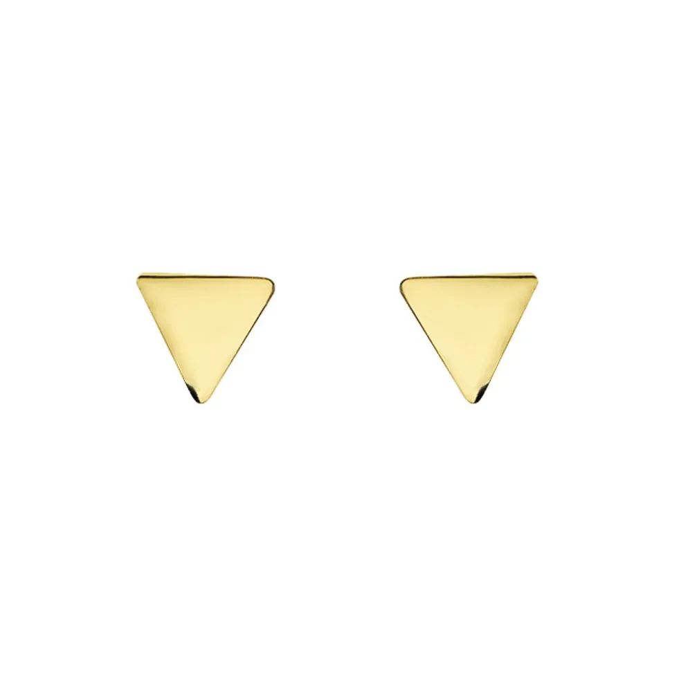 Boucles D'oreilles Puces Anne-berengere Triangle Or Jaune