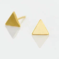 Boucles D'oreilles Puces Anne-berengere Triangle Or Jaune
