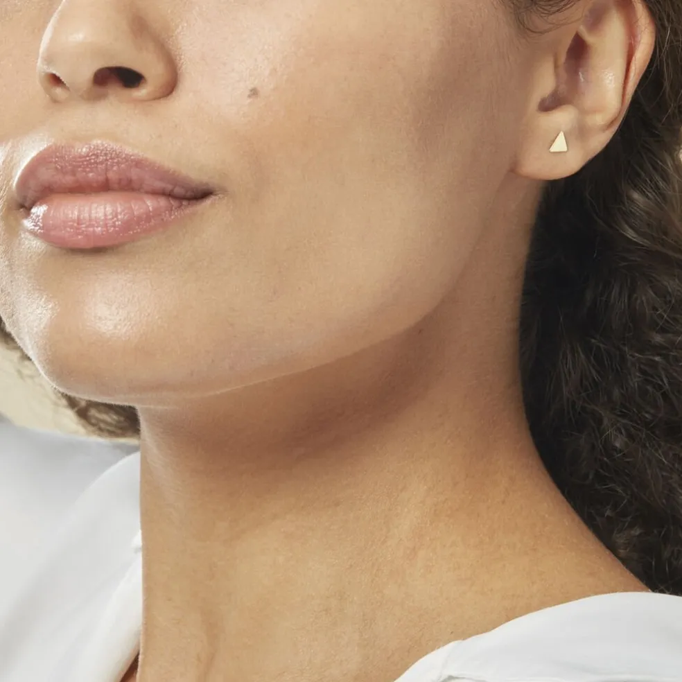 Boucles D'oreilles Puces Anne-berengere Triangle Or Jaune