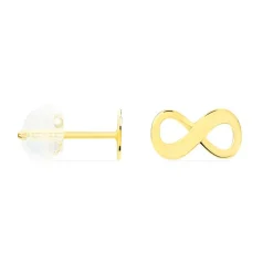 Boucles D'oreilles Puces Annie-francoise Infini Or Jaune