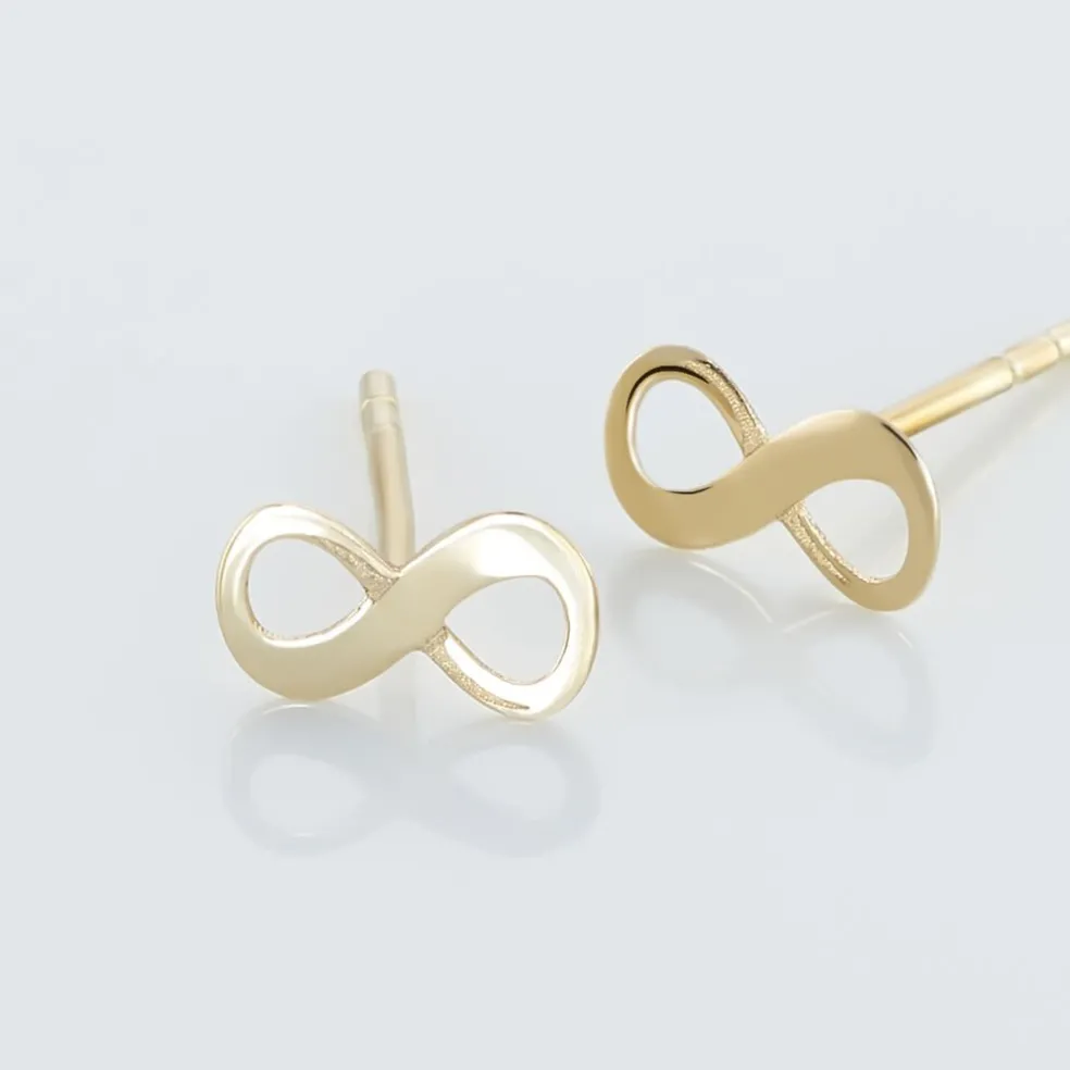 Boucles D'oreilles Puces Annie-francoise Infini Or Jaune