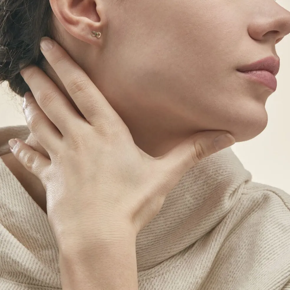 Boucles D'oreilles Puces Annie-francoise Infini Or Jaune