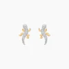 Boucles D'oreilles Puces Azzedine Salamandre Or Bicolore