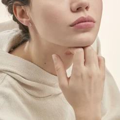 Boucles D'oreilles Puces Azzedine Salamandre Or Bicolore