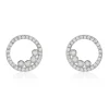 Boucles D'oreilles Puces Argent Blanc Ursine Oxydes De Zirconium