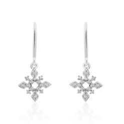 Boucles D'oreilles Puces Anea Or Blanc Diamant