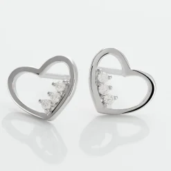 Boucles D'oreilles Puces Argent Blanc Shelan Oxydes De Zirconium