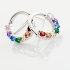 Boucles D'oreilles Puces Argent Blanc Giustino Oxydes De Zirconium