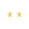 Boucles D'oreilles Puces Almahae Tortue Or Jaune