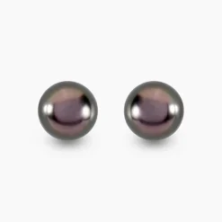 Boucles D'oreilles Puces Alper Or Jaune Perle De Culture De Tahiti