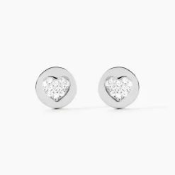Boucles D'oreilles Puces Argent Blanc Chaker Oxydes De Zirconium