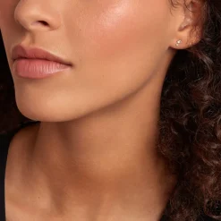 Boucles D'oreilles Puces Ashtad Or Jaune Oxyde De Zirconium