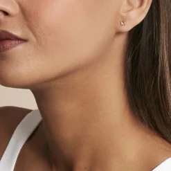 Boucles D'oreilles Puces Argent Rose Rio Santa Teresa Oxyde