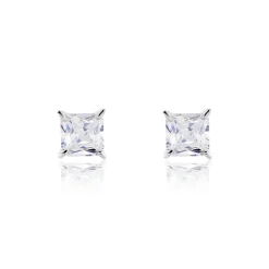 Boucles D'oreilles Puces Alys Argent Blanc Oxyde De Zirconium
