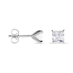 Boucles D'oreilles Puces Alys Argent Blanc Oxyde De Zirconium