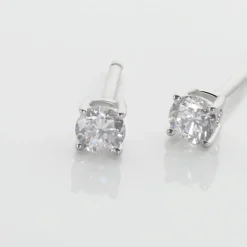 Boucles D'oreilles Puces Aphrodite Or Blanc Diamant