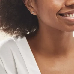 Boucles D'oreilles Puces Aphrodite Or Blanc Diamant