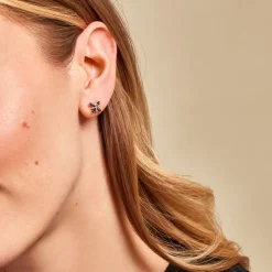 Boucles D'oreilles Puces Anabele Or Rose Topaze Oxyde