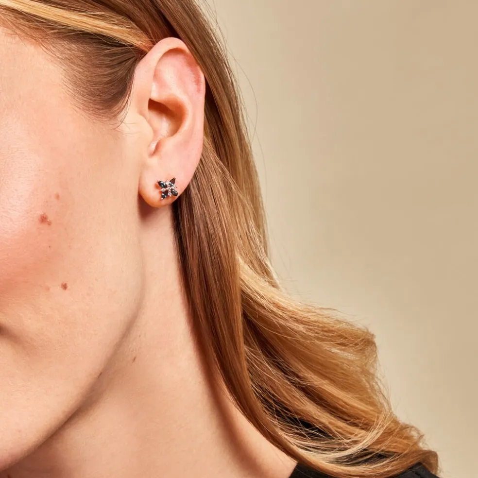Boucles D'oreilles Puces Anabele Or Rose Topaze Oxyde