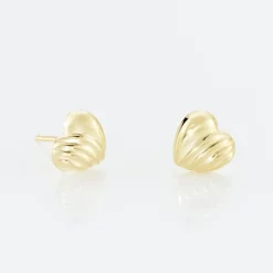 Boucles D'oreilles Puces Anne-maudae C艙urs Or Jaune