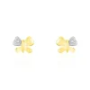 Boucles D'oreilles Puces Bartholomee Papillon Or Jaune