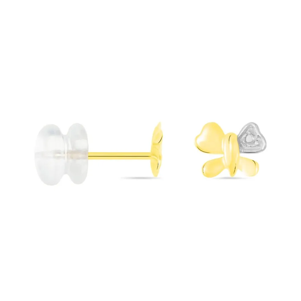 Boucles D'oreilles Puces Bartholomee Papillon Or Jaune
