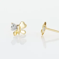 Boucles D'oreilles Puces Bartholomee Papillon Or Jaune