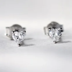 Boucles D'oreilles Puces Breana Argent Blanc Oxyde De Zirconium