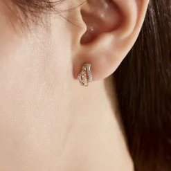 Boucles D'oreilles Puces Bathilde Or Jaune Diamant