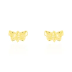 Boucles D'oreilles Puces Bartholomee Papillon Or Jaune