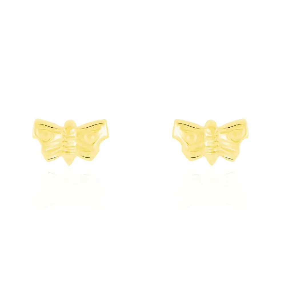 Boucles D'oreilles Puces Bartholomee Papillon Or Jaune
