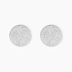 Boucles D'oreilles Puces Blanka Argent Blanc