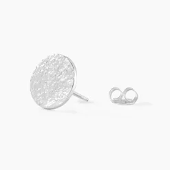 Boucles D'oreilles Puces Blanka Argent Blanc