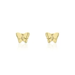 Boucles D'oreilles Puces Bartholomée Papillon Or Jaune