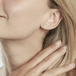 Boucles D'oreilles Puces Bartholomée Papillon Or Jaune