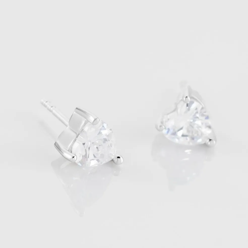 Boucles D'oreilles Puces Breana Argent Blanc Oxyde De Zirconium