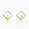 Boucles D'oreilles Puces Brent Or Jaune Oxyde De Zirconium