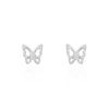 Boucles D'oreilles Puces Bartholomee Papillon Or Blanc