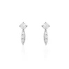 Boucles D'oreilles Puces Bormana Argent Blanc Oxyde De Zirconium