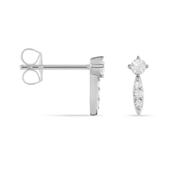 Boucles D'oreilles Puces Bormana Argent Blanc Oxyde De Zirconium