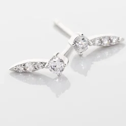 Boucles D'oreilles Puces Bormana Argent Blanc Oxyde De Zirconium