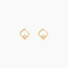 Boucles D'Oreilles Puces Brent Or Jaune Oxyde De Zirconium