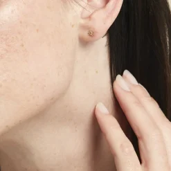 Boucles D'oreilles Puces Berberis Or Jaune Oxyde