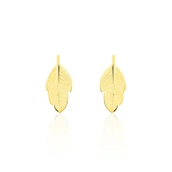 Boucles D'oreilles Puces Bartolomea Feuilles Or Jaune