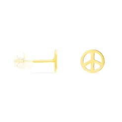 Boucles D'oreilles Puces Bilal Peace Or Jaune
